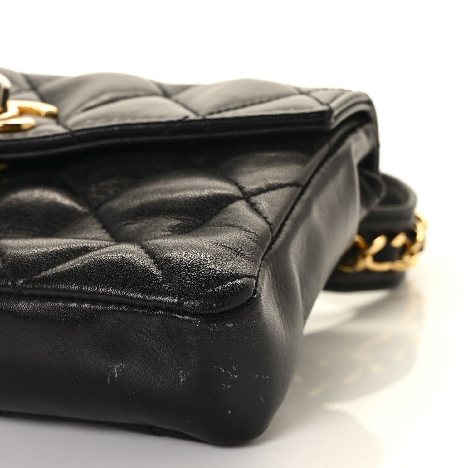 Chanel Lambskin Quilted Flap Waist Belt Bag 75 30 Black 8 of 8