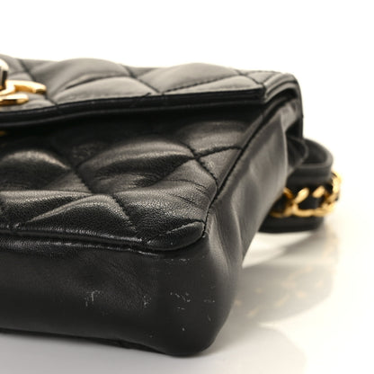 Chanel Lambskin Quilted Flap Waist Belt Bag 75 30 Black 8 of 8