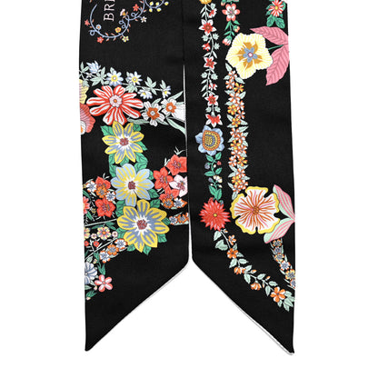 Hermes Silk Brides de Gala en Fleurs Twilly Black Multicolor White 2 of 4