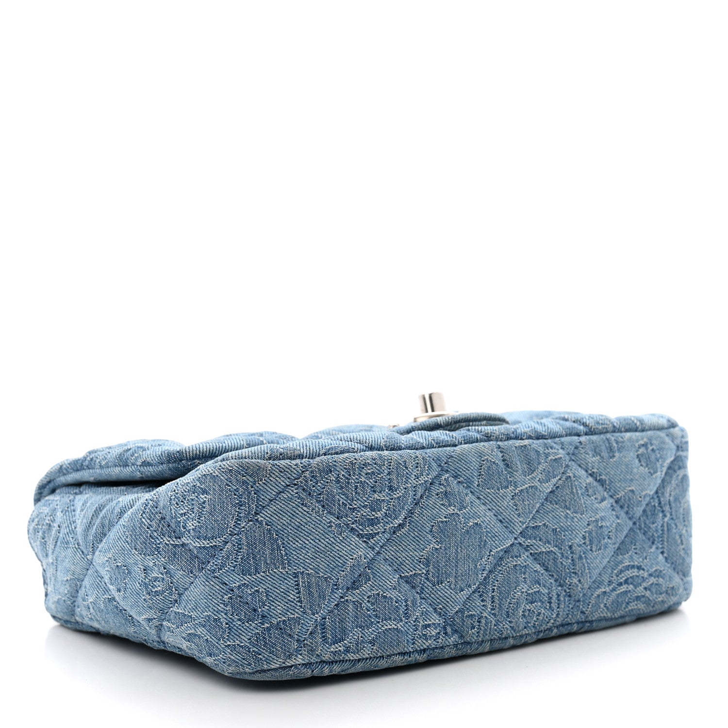 Chanel Denim Quilted Camellia Sweetheart Mini Flap Blue 4 of 11