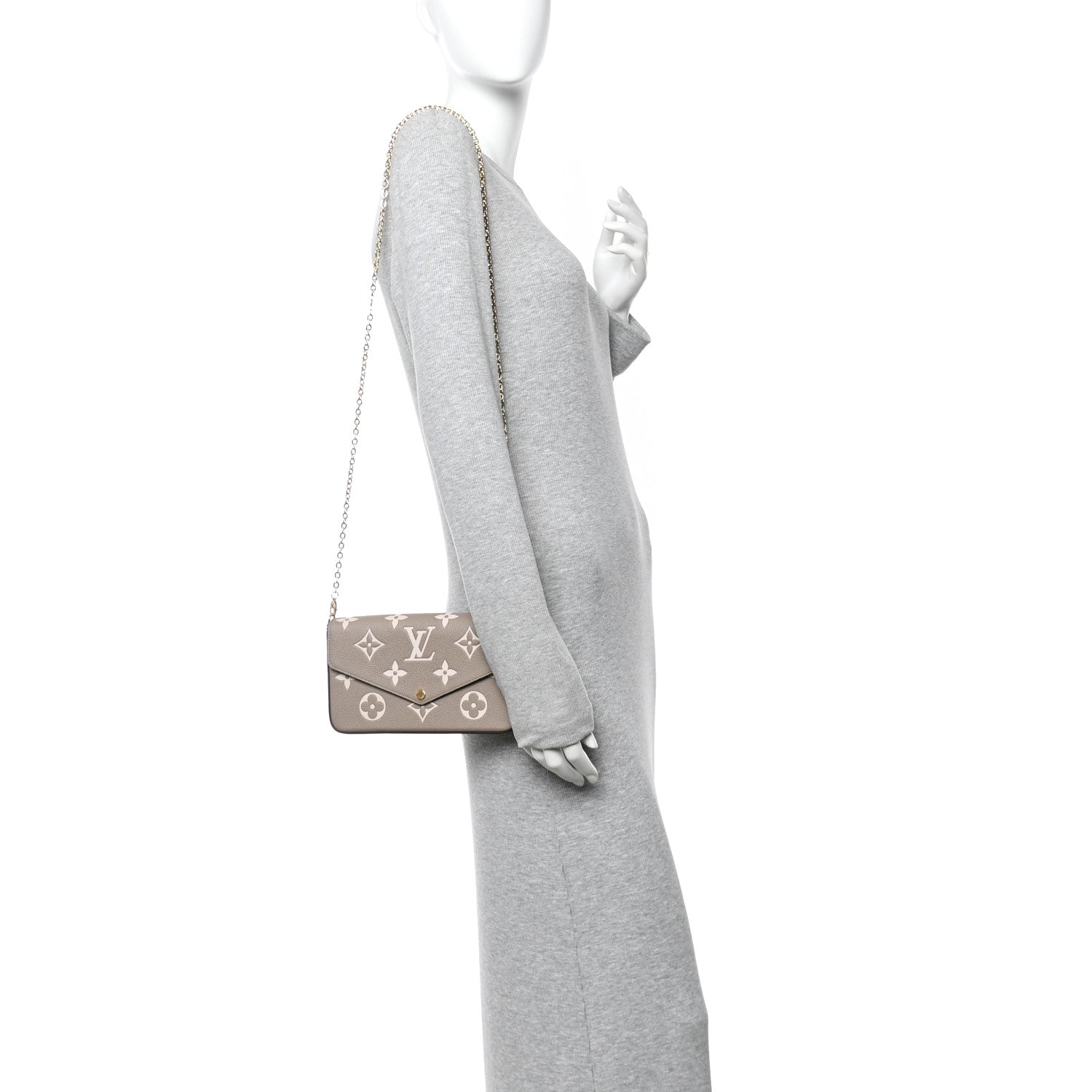 Louis Vuitton Empreinte Monogram Giant Felicie Pochette Tourterelle Creme 2 of 10