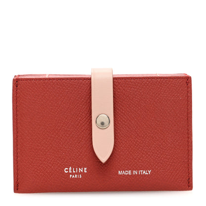 Celine Grained Shiny Calfskin Accordion Card Holder Rust 1 of 7