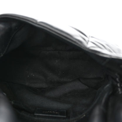 Saint Laurent Lambskin Quilted Monogram Monochrome Medium Loulou Puffer Chain Satchel Black 5 of 17