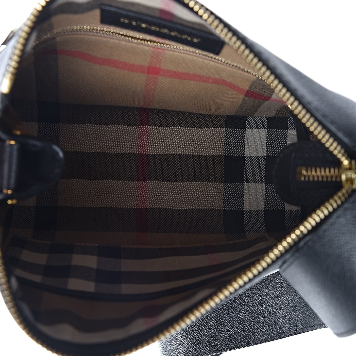 Soft Grain Calfskin House Check Small Helmsley Crossbody Black
