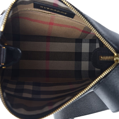 Burberry Soft Grain Calfskin House Check Small Helmsley Crossbody Black 5 of 10