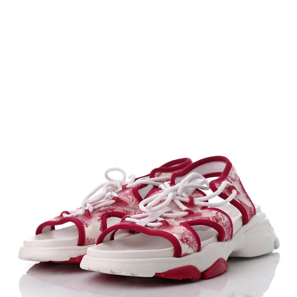 Christian Dior Technical Fabric Toile de Jouy D-Connect Sandals 38 Raspberry 3 of 7