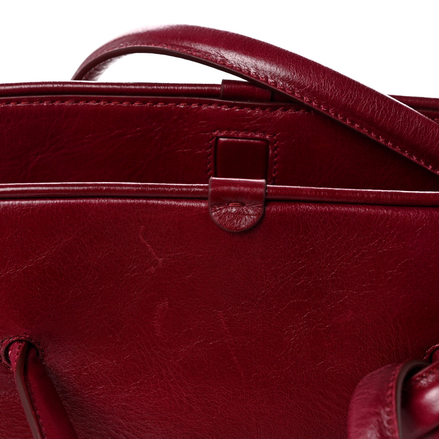 Jacquemus Shiny Vintage Calfskin Le Turismo Soft Bowling Bag Burgundy 12 of 15