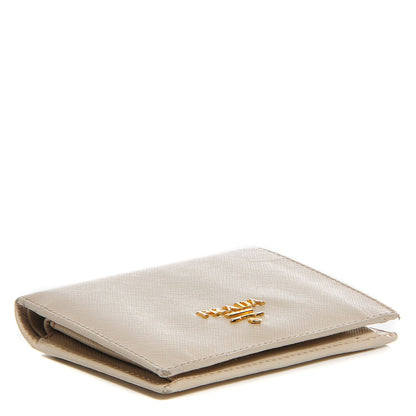 Prada Saffiano Metal Bi-Fold Wallet Cera 4 of 6