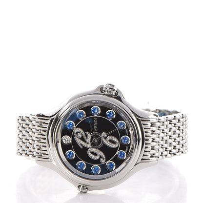 Fendi Stainless Steel Diamond Topaz 38mm Crazy Carats Rotating Gem Quartz Watch Black 5 of 11