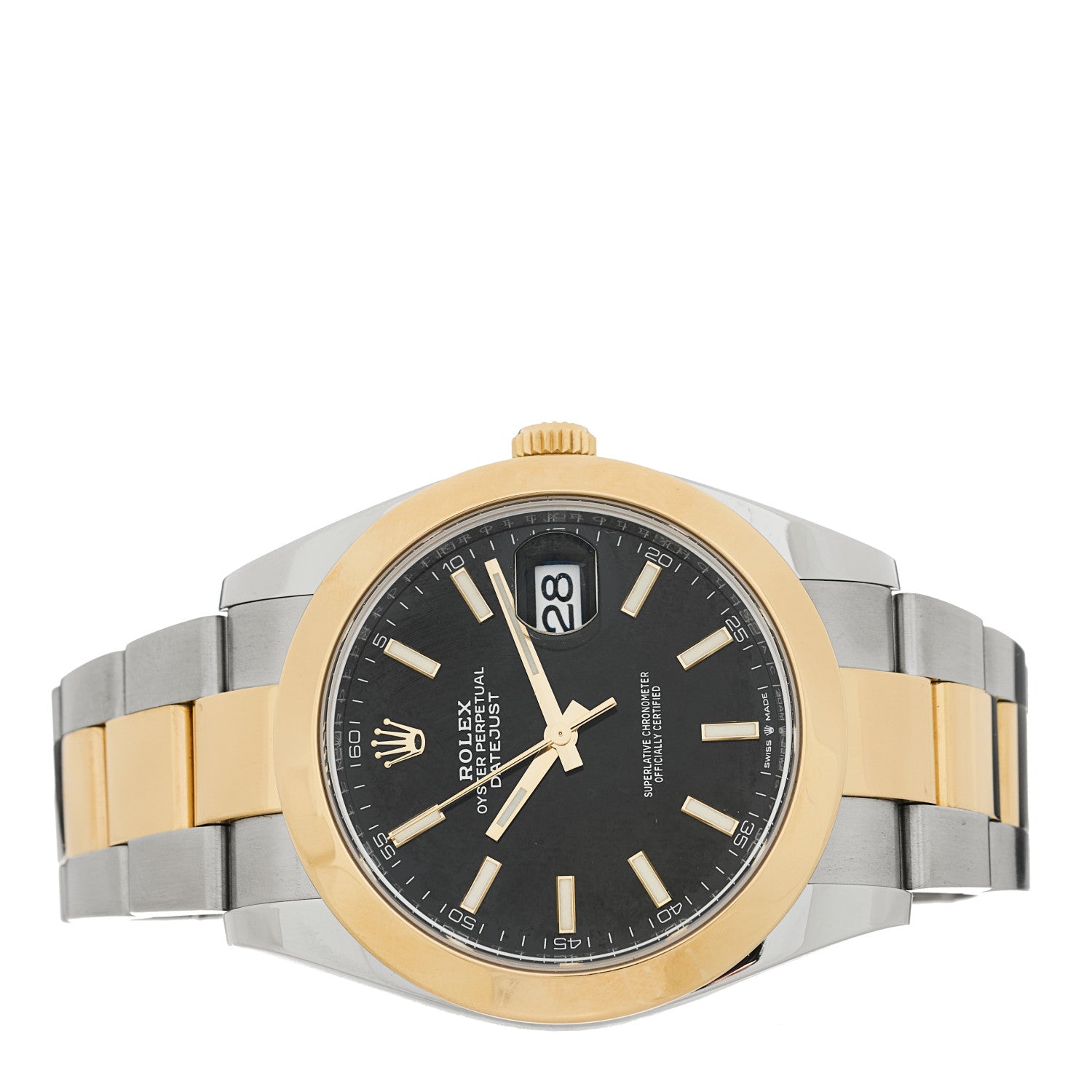 Rolex Stainless Steel 18K Yellow Gold 41mm Oyster Perpetual Datejust Watch Black 126303 2 of 5