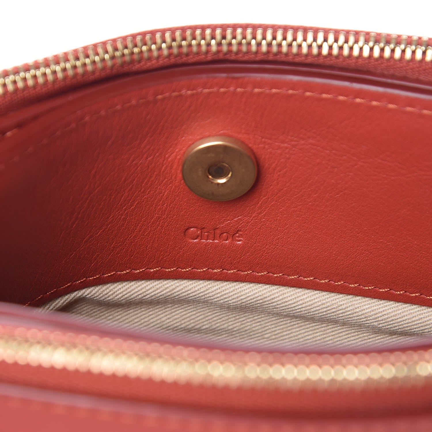 Chloe Calfskin Suede Mini Roy Bag Earthy Red 8 of 10