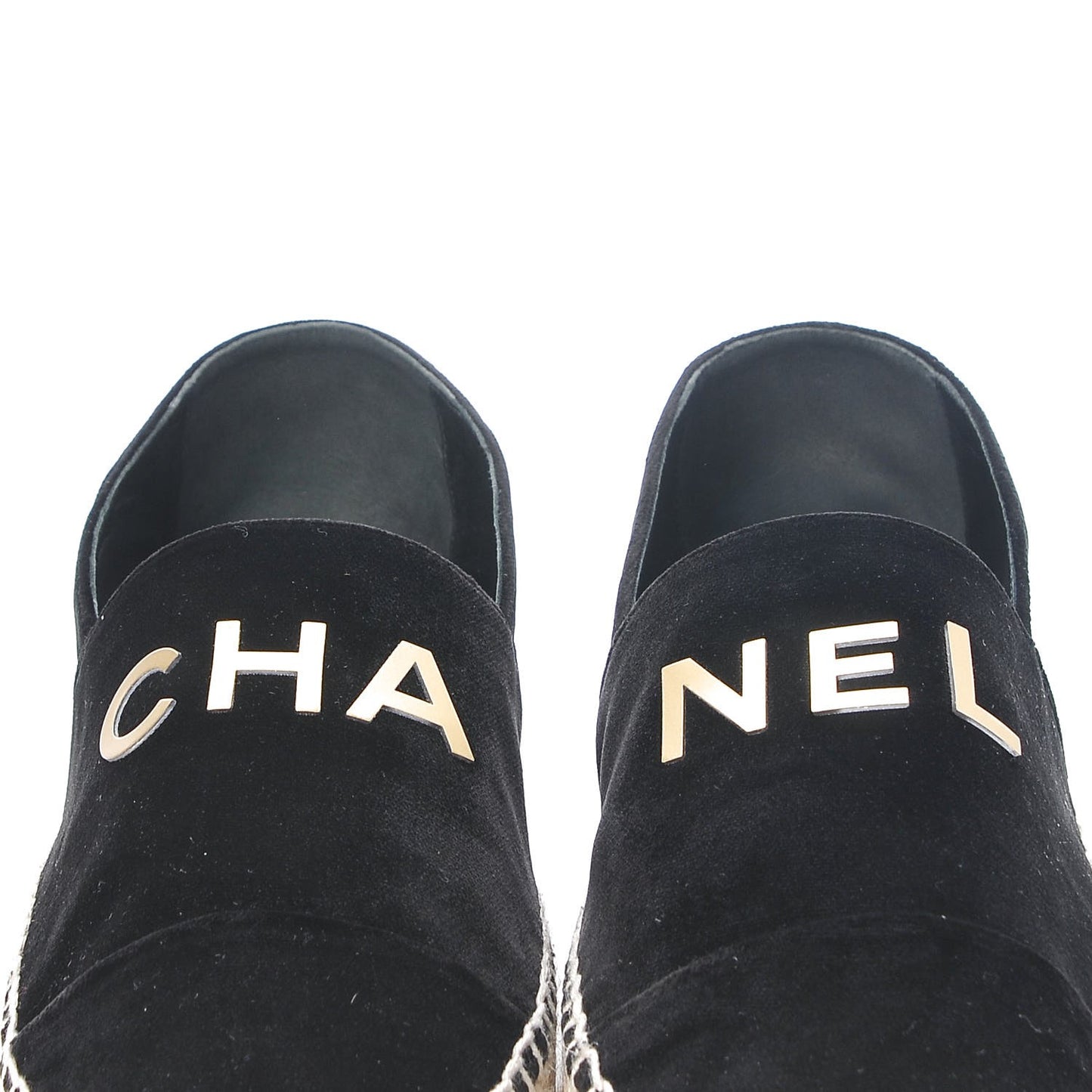 Velvet Logo Espadrilles 38 Black