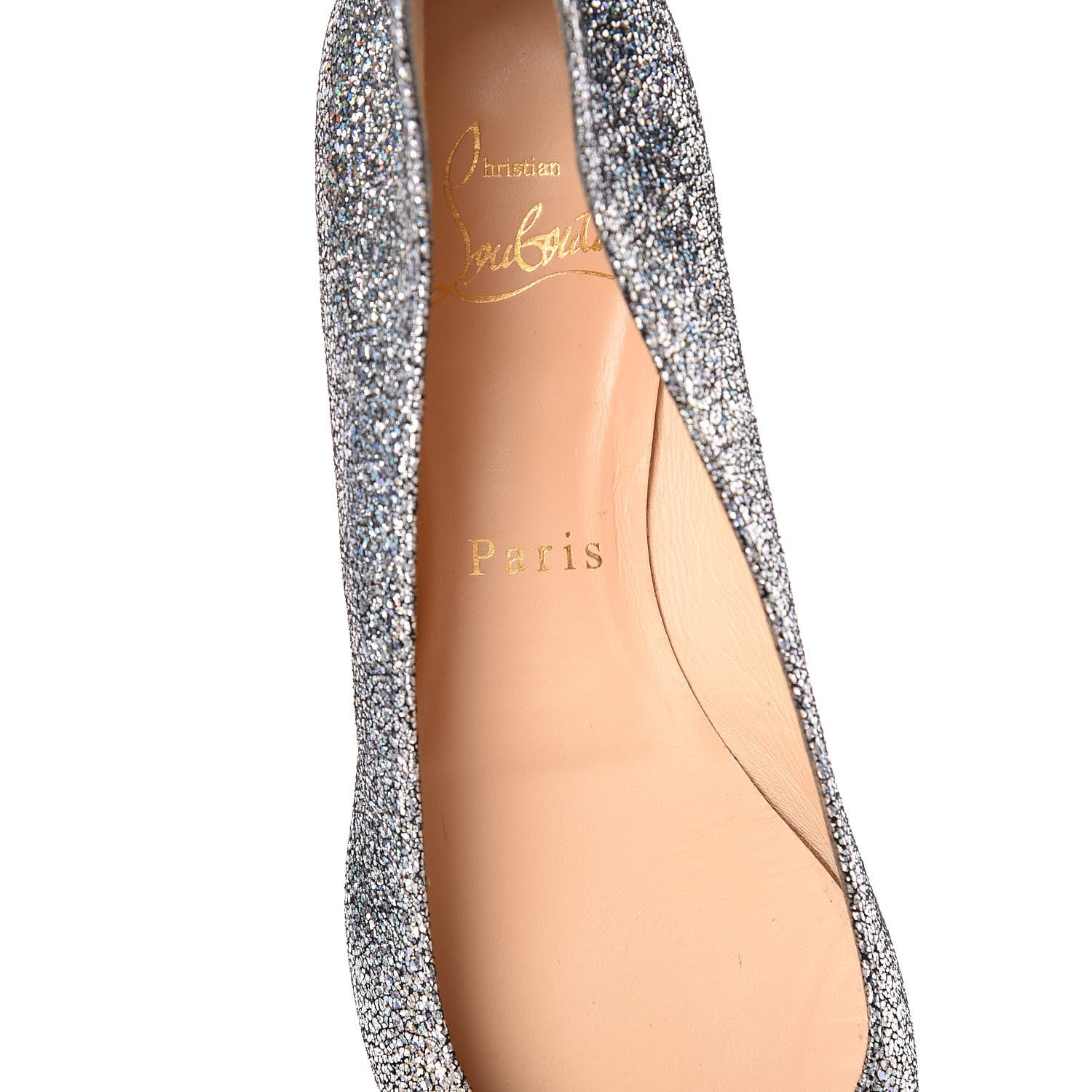 Christian Louboutin Metallic Nappa Ballalla Flats 36 Silver 8 of 12