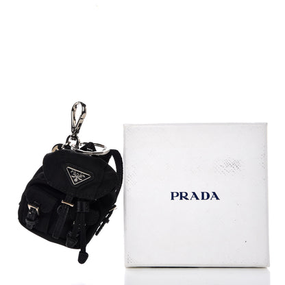 Prada Saffiano Cuir Backpack Keychain Charm Black 7 of 7