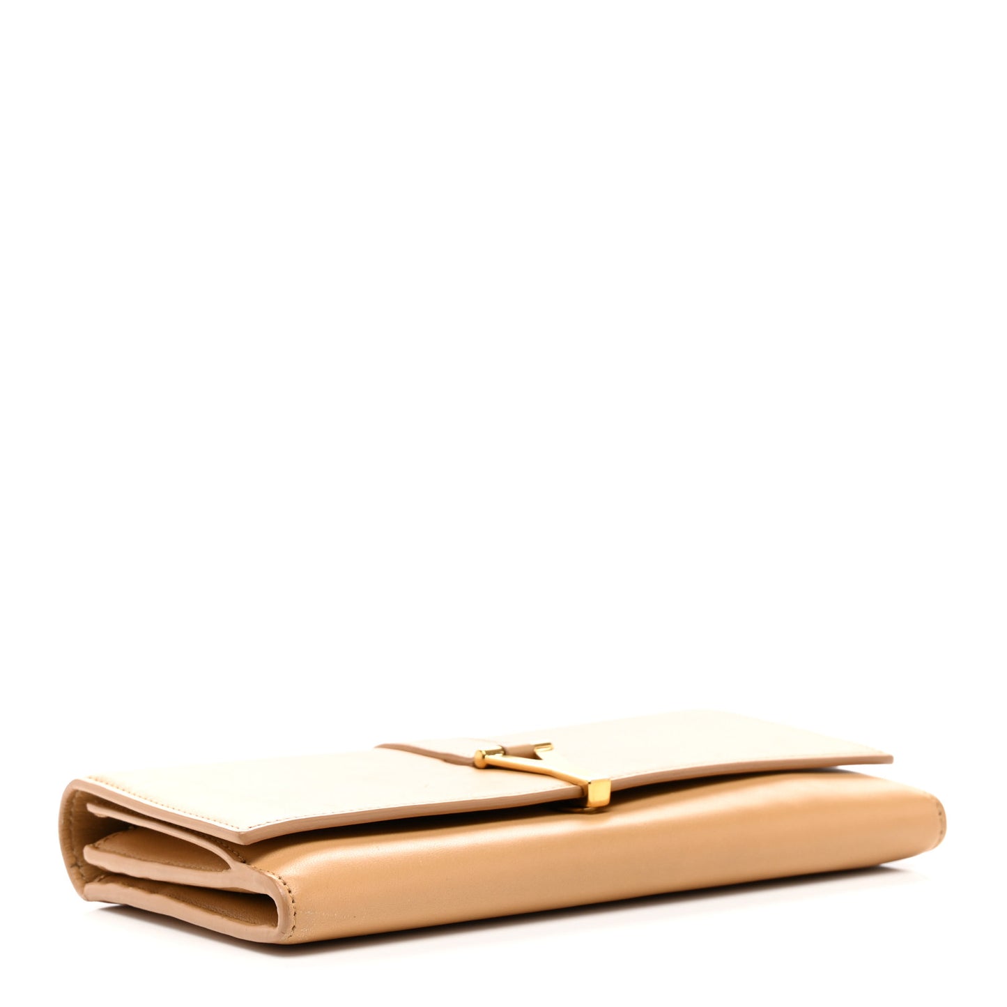 Calfskin Classic Y Ligne Clutch Dark Beige