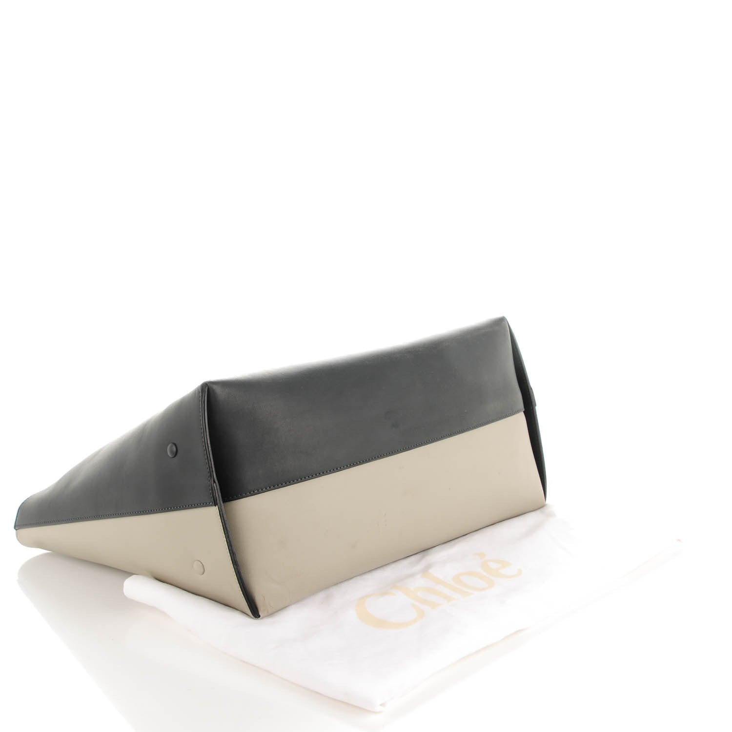 Chloe Smooth Calfskin Medium Baylee Open Tote Marshmallow Grey Black 4 of 6