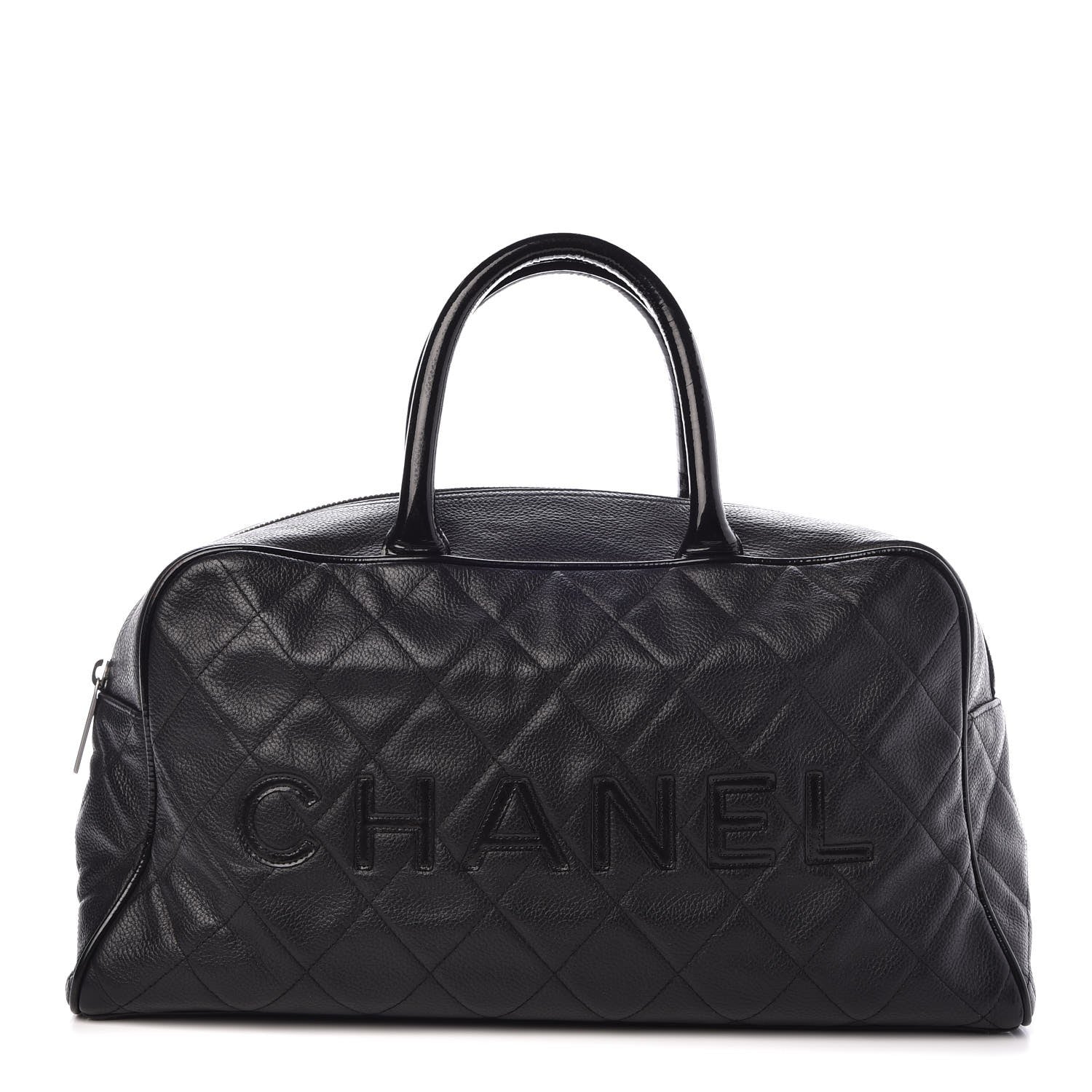 Chanel Caviar Patent Large Bowler Black 1 of 9