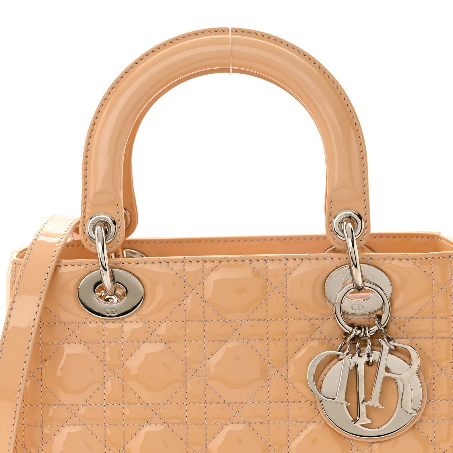 Patent Cannage Medium Lady Dior Rose Clair