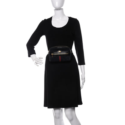 Gucci Suede Patent Small Ophidia Belt Bag 75 30 Blue Black 2 of 9