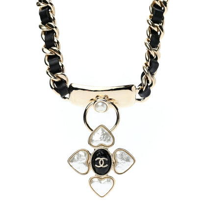 Chanel Lambskin Pearl Resin CC Choker Gold Black 1 of 7