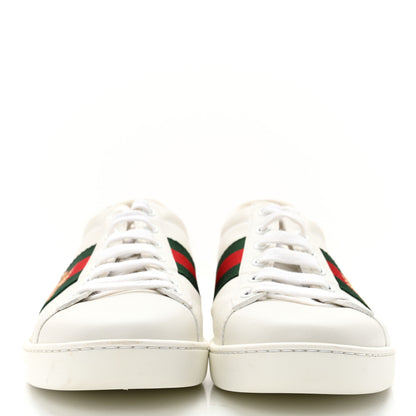 Gucci Calfskin Ayers Bee Embroidered Womens Ace Sneakers 37 White Green 2 of 12