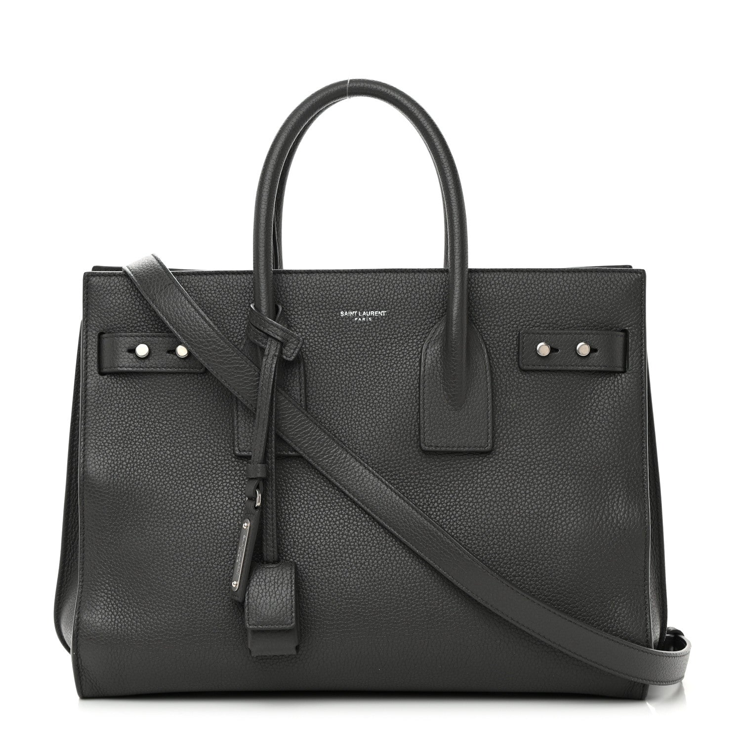 Saint Laurent Grained Calfskin Small Supple Sac De Jour Fog 1 of 17