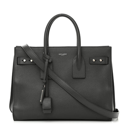 Saint Laurent Grained Calfskin Small Supple Sac De Jour Fog 1 of 17