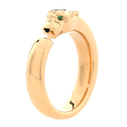Cartier 18K Yellow Gold Tsavorite Onyx Panthère De Cartier Ring 52 6 5 of 6
