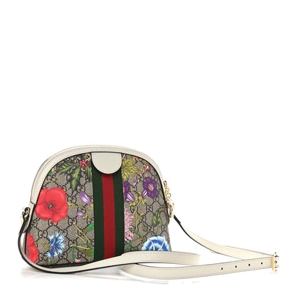 Gucci GG Supreme Monogram Flora Web GG Small Ophidia Dome Shoulder Bag White 3 of 9