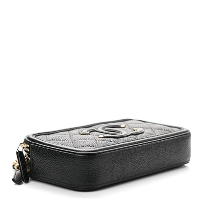Chanel Caviar Quilted CC Filigree Clutch With Chain Black 4 of 13