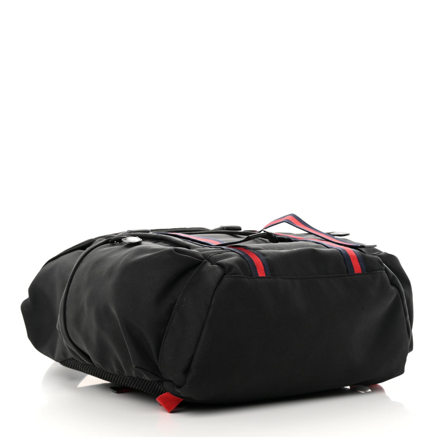 Techno Canvas Web Double Buckle Backpack Black