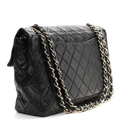 Chanel Washed Lambskin Quilted Maxi Single Flap Black 3 of 11