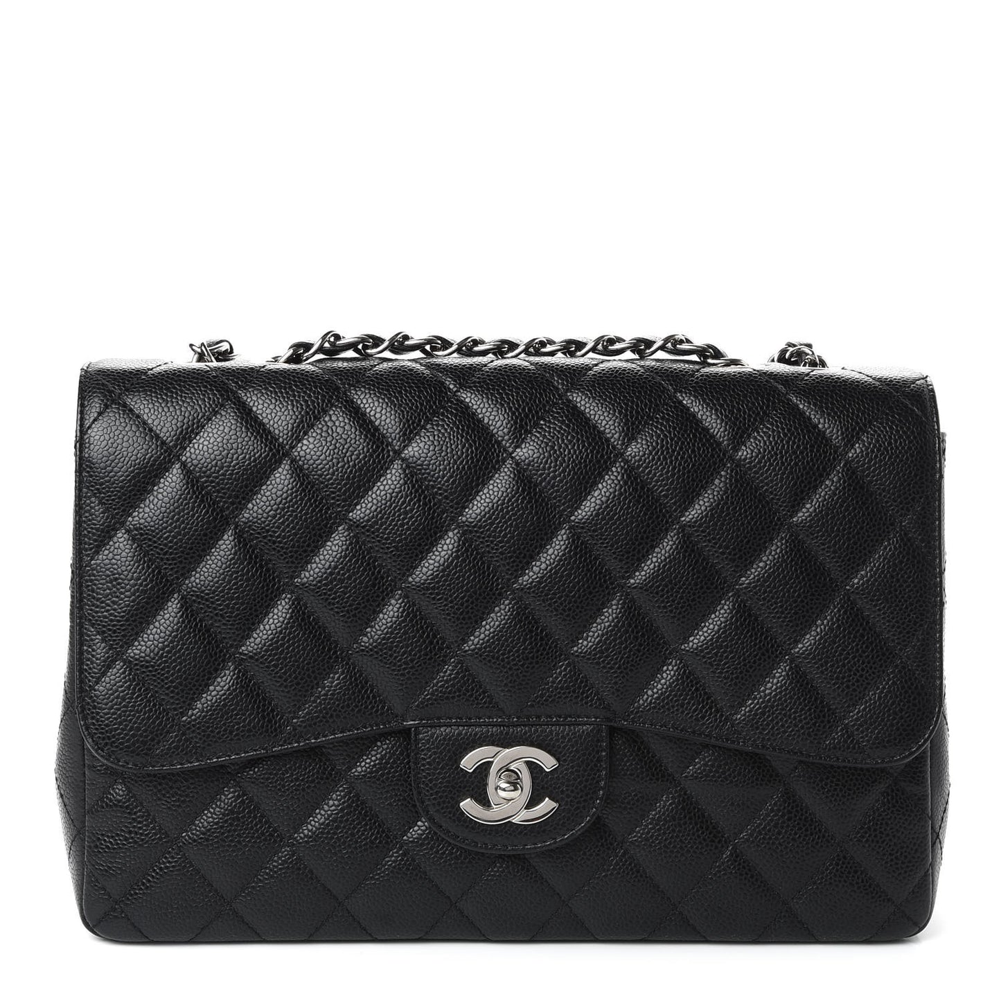 Caviar Quilted Jumbo Single Flap Black
