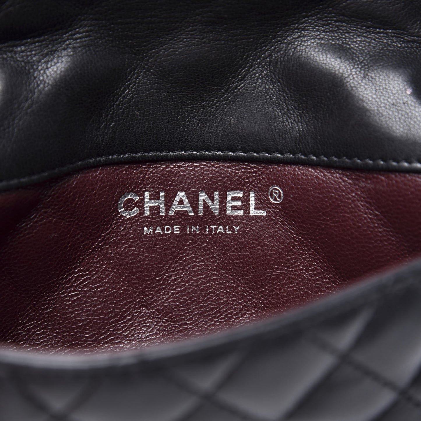 Lambskin Quilted Mini Rectangular Flap Black