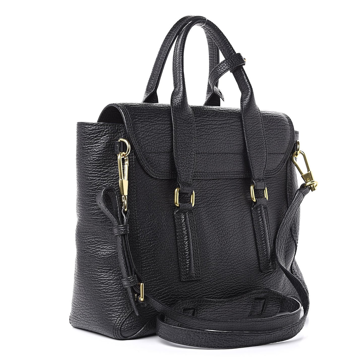 3.1 Textured Calfskin Medium Pashli Satchel Black