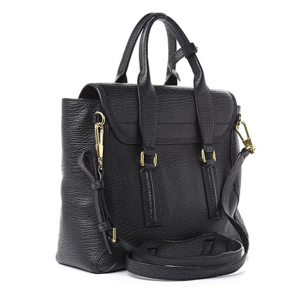 3.1 Phillip Lim 3.1 Textured Calfskin Medium Pashli Satchel Black 3 of 13