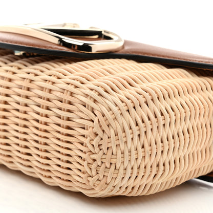 Valentino Garavani Wicker Calfskin Vlogo Small Loco Shoulder Bag Natural 9 of 9
