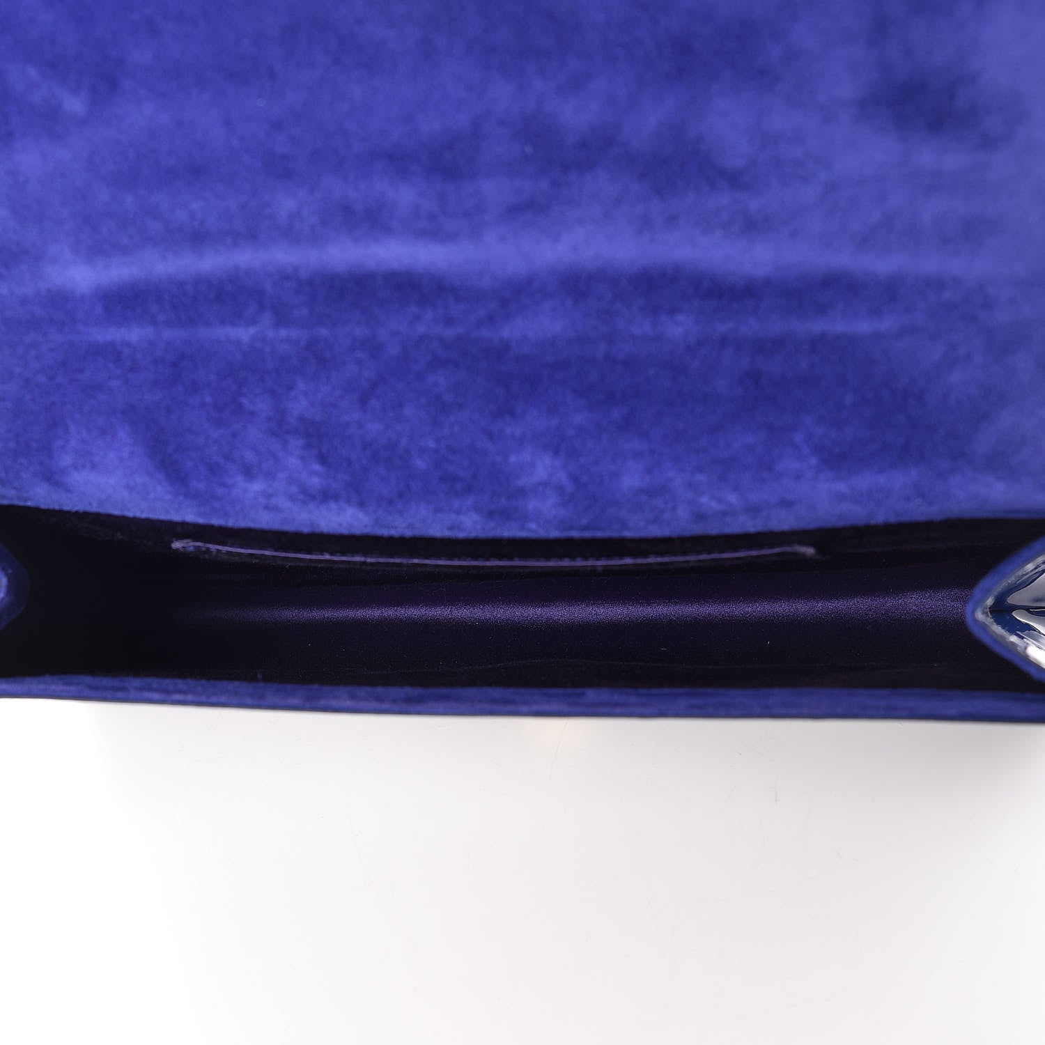 Saint Laurent Patent Calfskin Monogram Large Belle De Jour Clutch Royal Blue 7 of 10