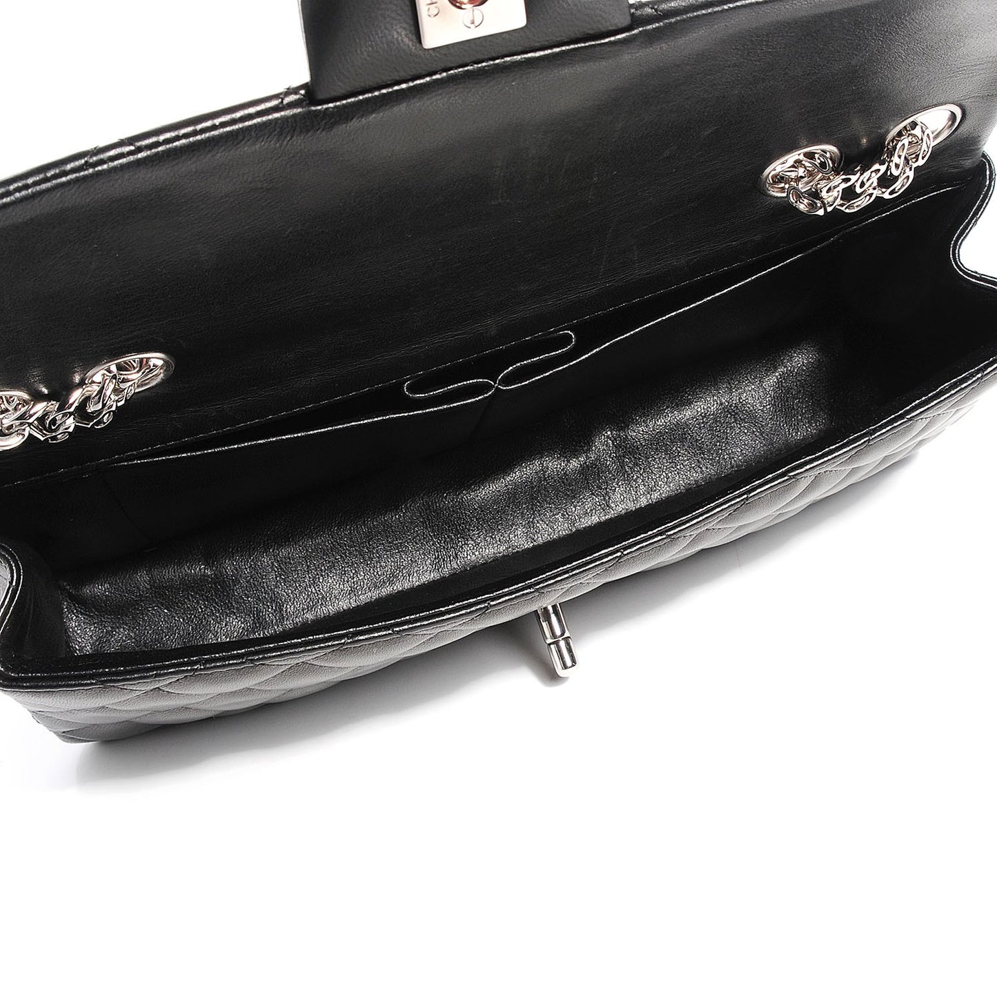 Lambskin Quilted East West Flap Black