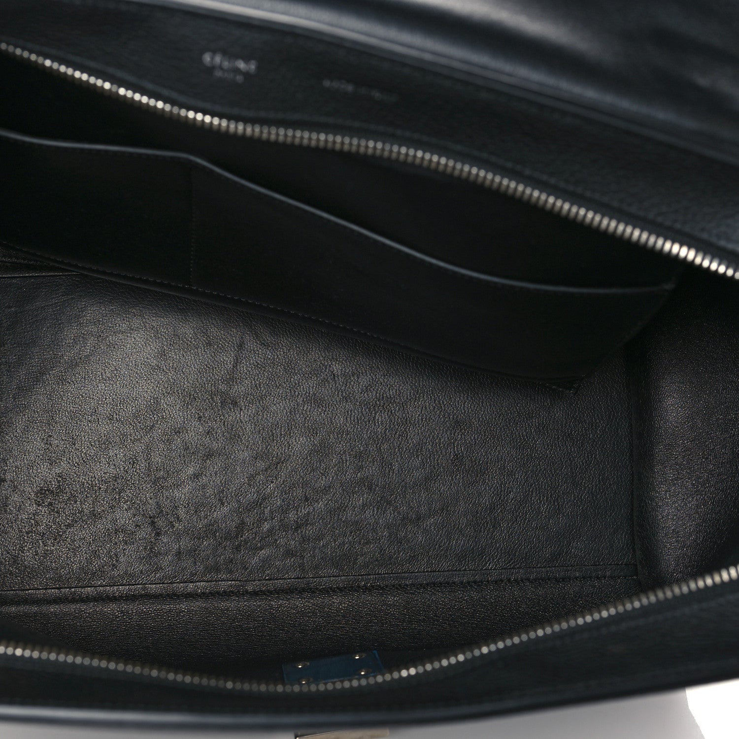 Celine Drummed Calfskin Suede Medium Trapeze Black 4 of 5