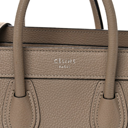 Celine Drummed Calfskin Nano Luggage Dune 9 of 19