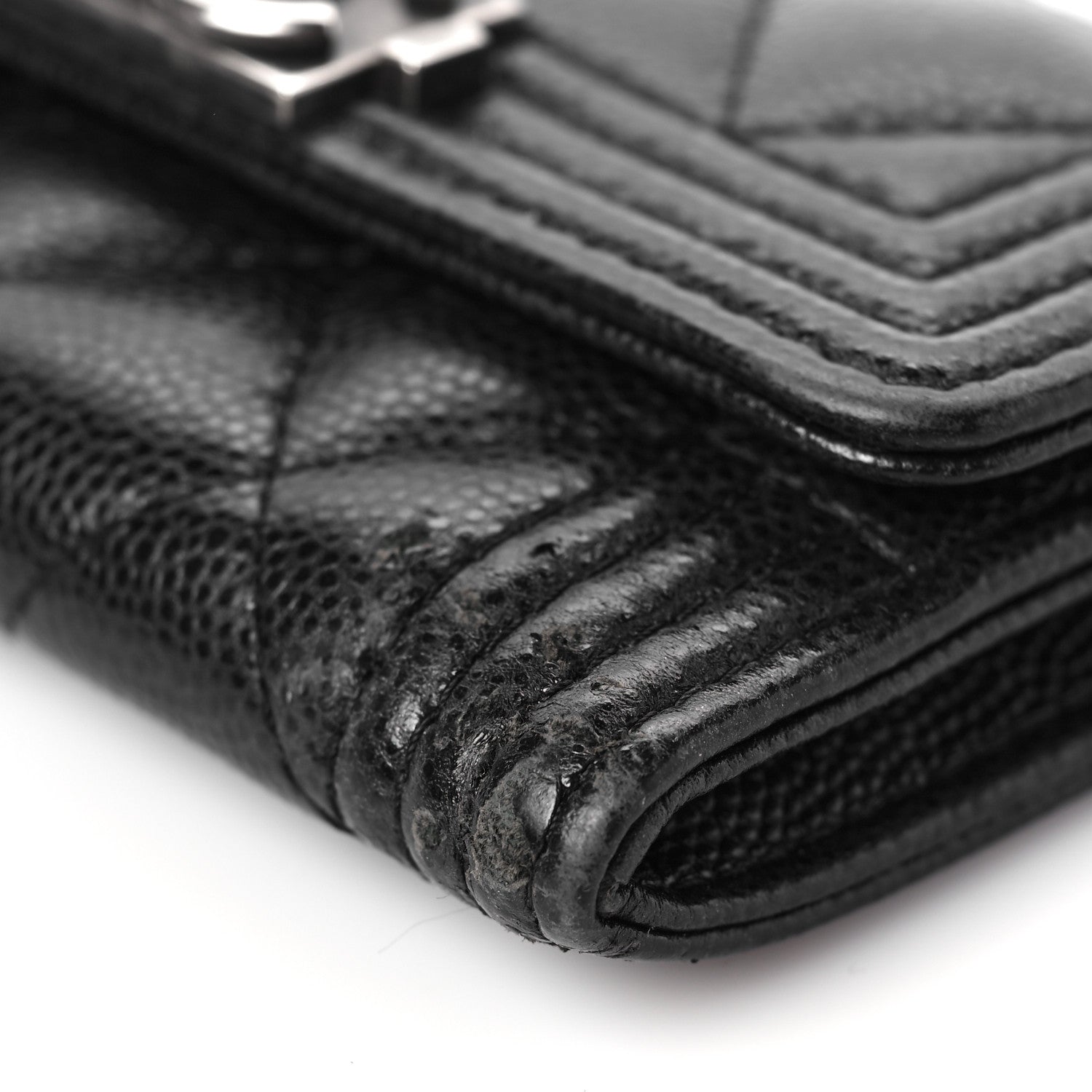 Chanel Caviar Quilted Boy Flap Card Holder Black 10 of 10