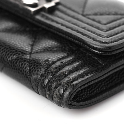 Chanel Caviar Quilted Boy Flap Card Holder Black 10 of 10