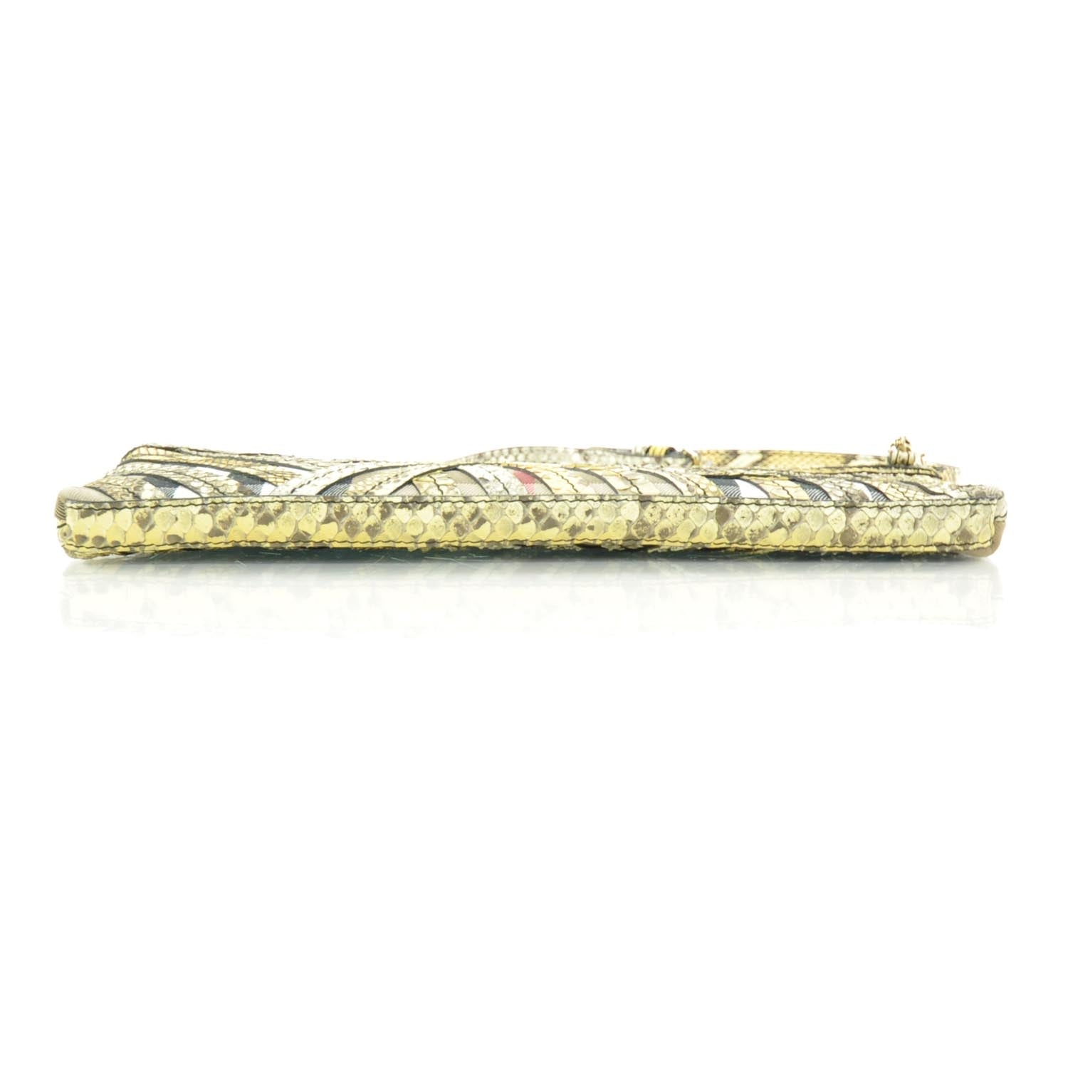 Burberry Python House Check Stitched Bridle Clutch Bag 5 of 11