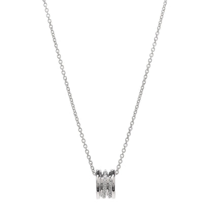 Bulgari 18K White Gold Diamond B.Zero1 Pave Pendant Necklace 1 of 5