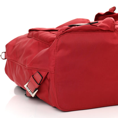 Prada Tessuto Nylon Saffiano Vela Medium Backpack Fuoco 9 of 10