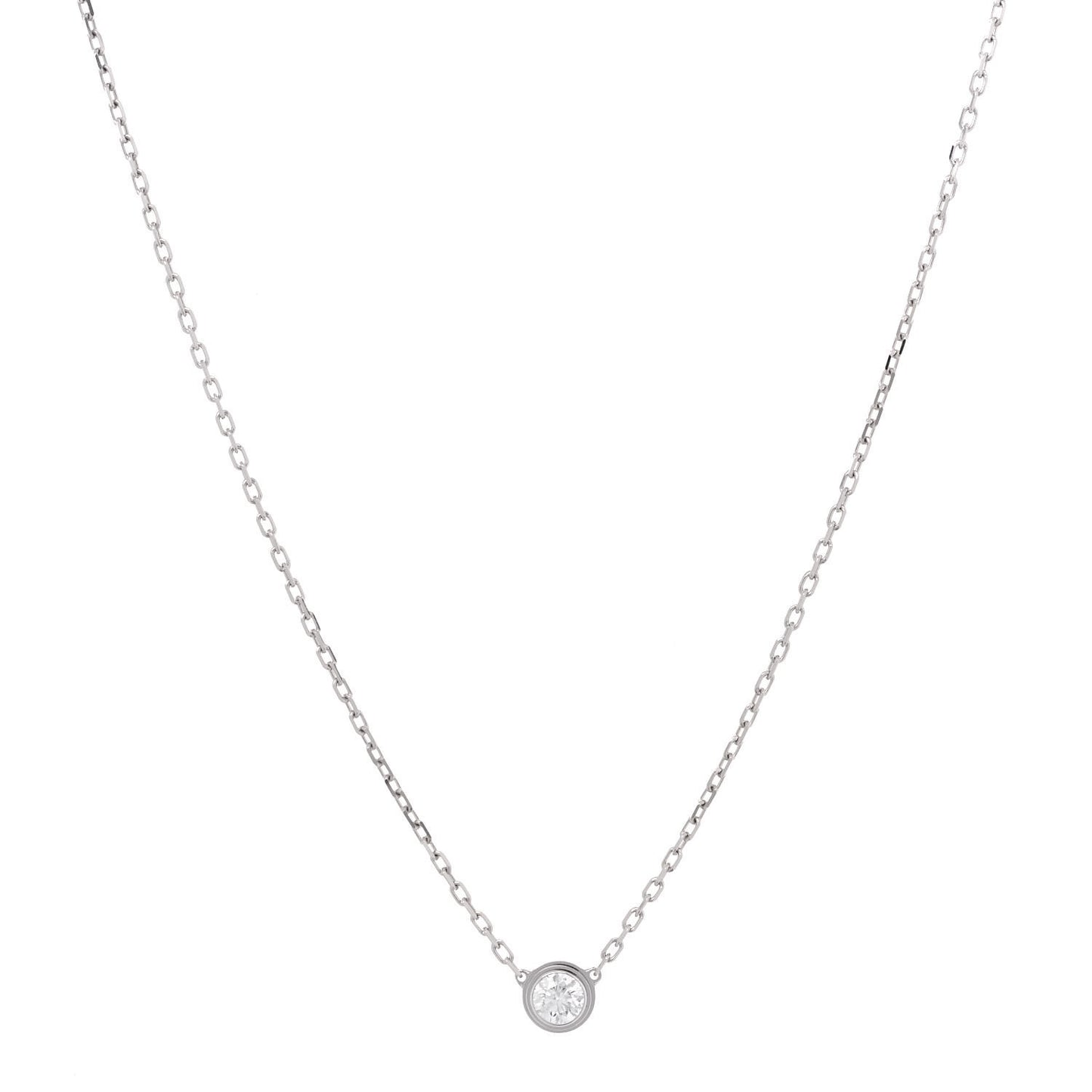 18K White Gold Diamond LM D'Amour Pendant Necklace