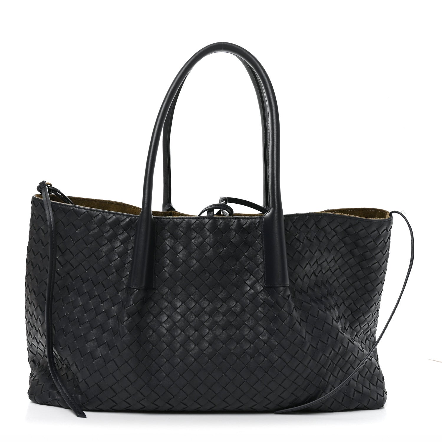 Bottega Veneta Calfskin Intrecciato Large Pinacoteca Reversible Tote Midnight Basalt Nocturnal Mud 1 of 10