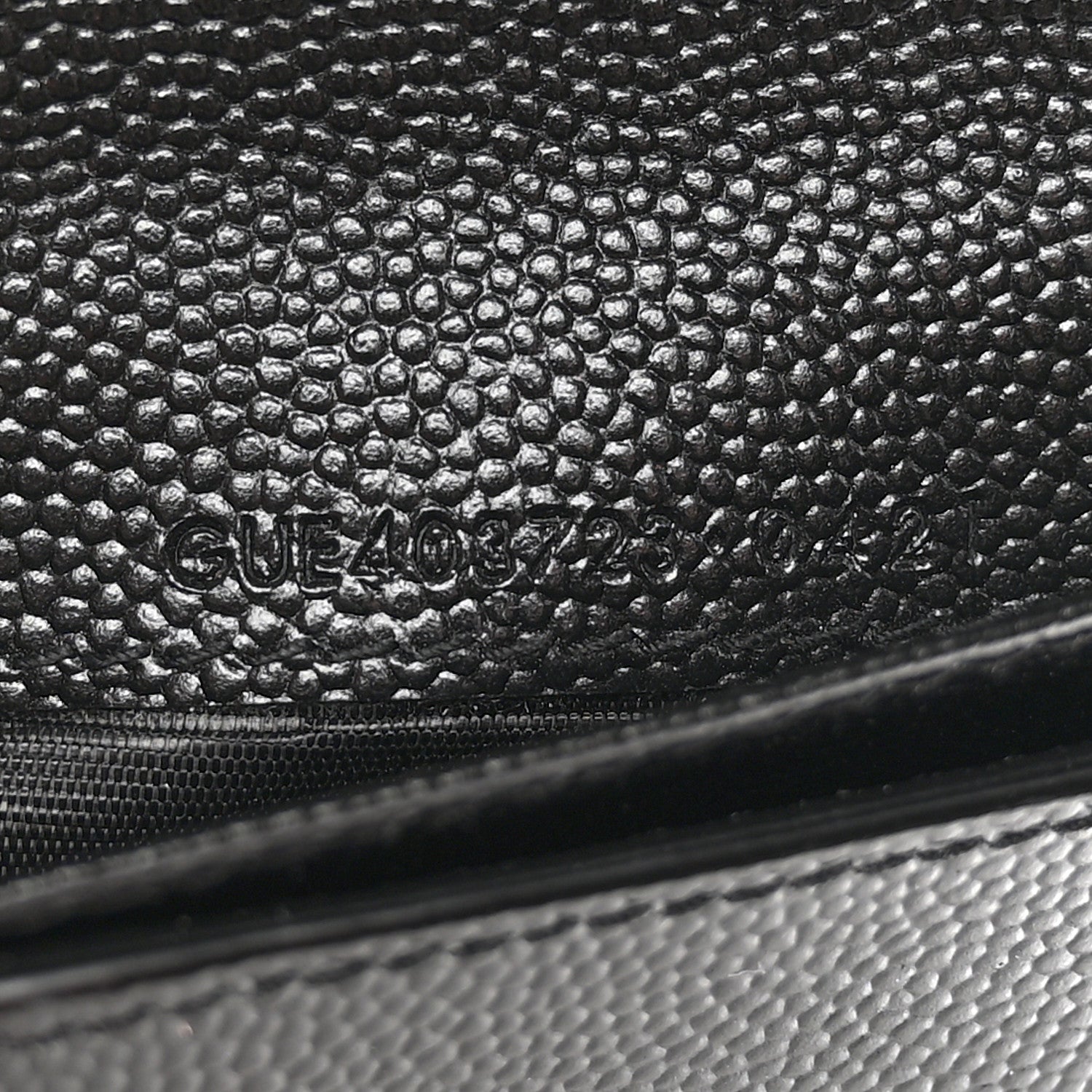 Saint Laurent Grain De Poudre Matelasse Chevron Monogram Compact Zip Around Wallet Black 8 of 9
