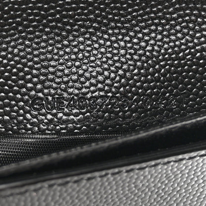 Saint Laurent Grain De Poudre Matelasse Chevron Monogram Compact Zip Around Wallet Black 8 of 9